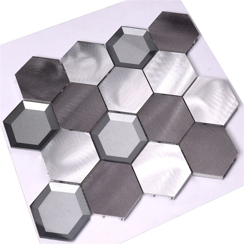 Alumínium fém keverék Üveg hatszög mozaik csempe konyhai falhoz Backsplash