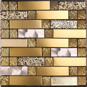 Backsplash mozaikok eladásra Gold Metal Art Mosaic
