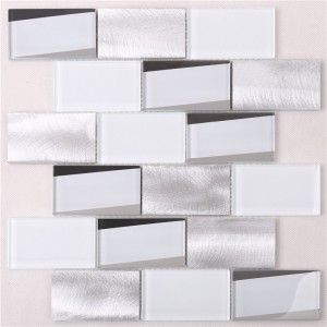 HMB12 New Arrival Super White Glass fém 12x12 prémium mozaik csempe a konyha számára