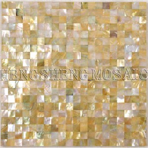 Nagykereskedelmi Sárga Mix Fehér Anya Pearl Sea Shell Mozaik Fürdőszoba Dekoráció Csempe