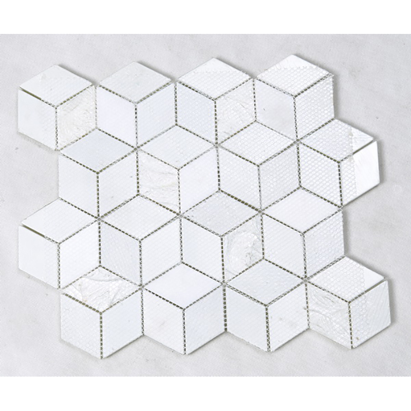3D hatás kristály hatszög üveg mozaik fehér konyha Backsplash munkalap díszítés falak csempe