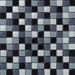 Alacsony ár Olcsó üveg mozaik vegyes szín fekete úszómedence csempe