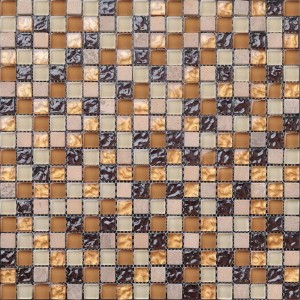 KS28 prémium fényes kristályüveg keverék kő dekoratív mozaik medence fürdőszoba fali csempe