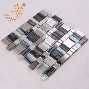 AE48 építőanyag rozsdamentes acél keverékgyanta kristályüveg mozaik TIle lakberendezési falak
